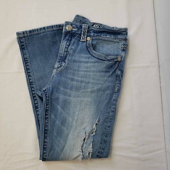 Miss Me Womens Boyfriend Capri Jeans Blue Distressed Medium Wash Mid Rise 28 - Picture 7 of 12